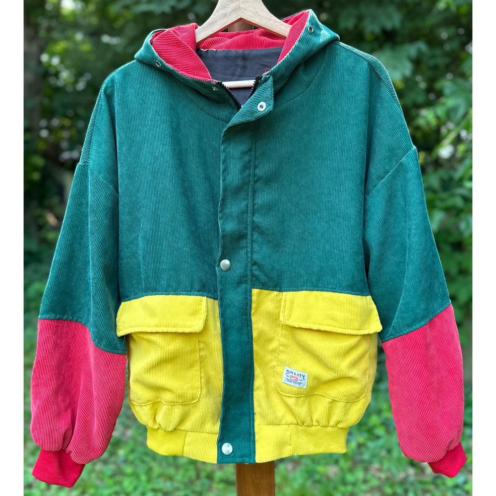 Corduroy Button Up Hooded Jacket